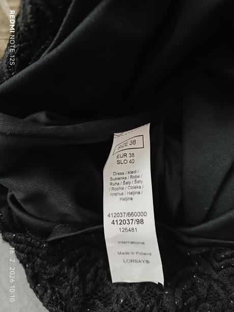Čierne elastické, čipkované šaty, orsay,m