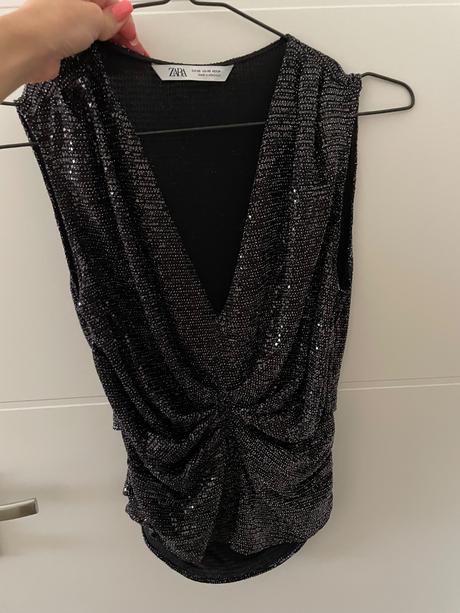 Elegantný trblietavý top zara, zara,s