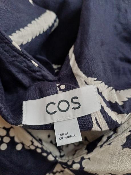 Ľanové letné šaty na ramienka zn.cos + darček, cos,34 / xs