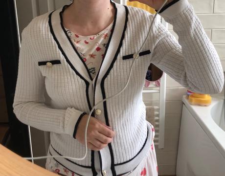 Čierno - biely elegantný kardigan, amisu, xs/34, amisu,xs