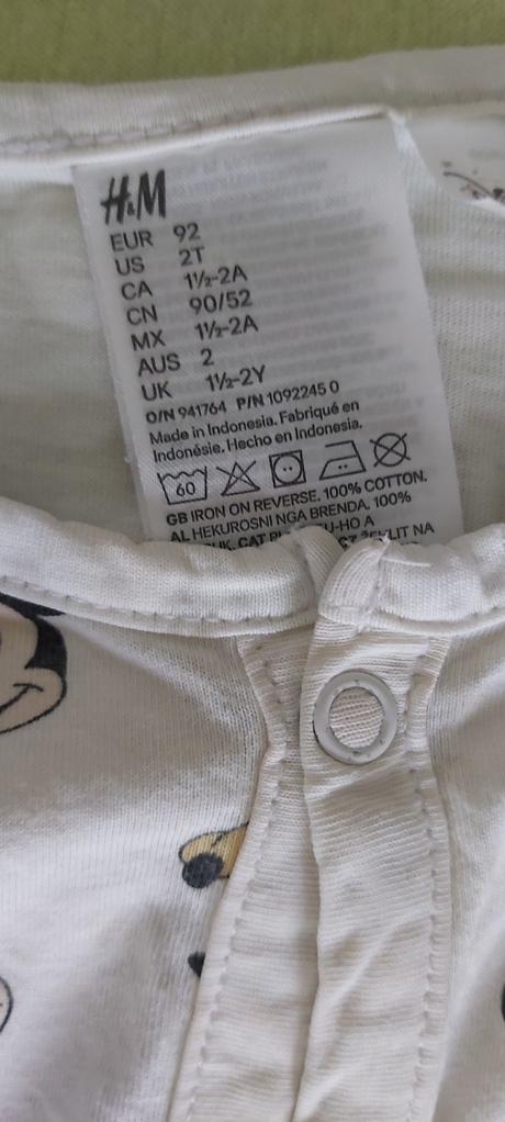 Overal/pyžamko mickey mouse h&m 92, h&m,92