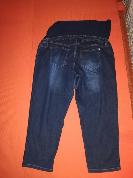 Materské pohodlné džínsy, 7/8 rovné, bonprix,52