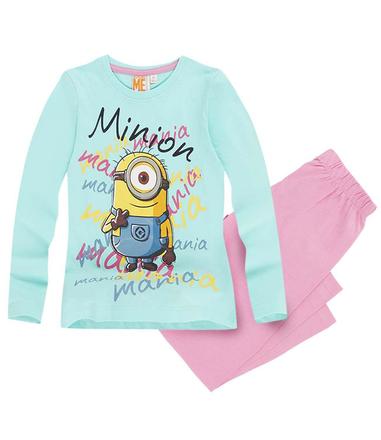 Pyžamo dievčenské s dlhým rukávom mimoni modré 128, disney,128