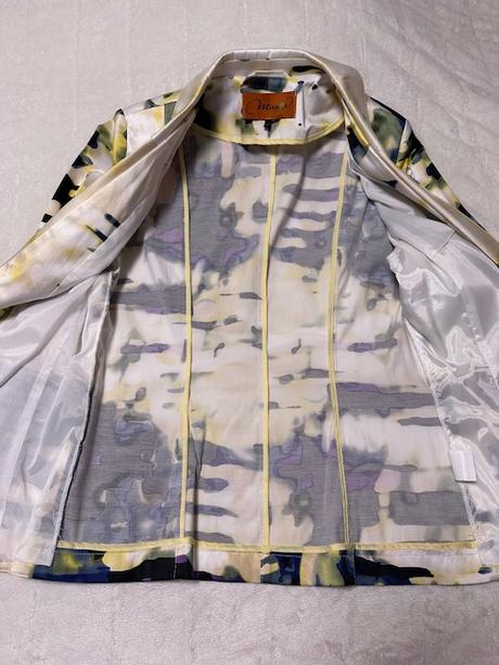 Krásne kvalitné vzorované sako bavlna elastan, 40