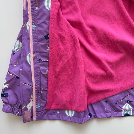 Dievčenská prechodná bunda unicorn fialová, 116
