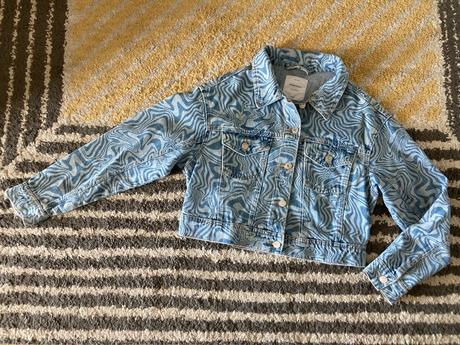 Vzorovaná riflová bunda xs/s, house,xs