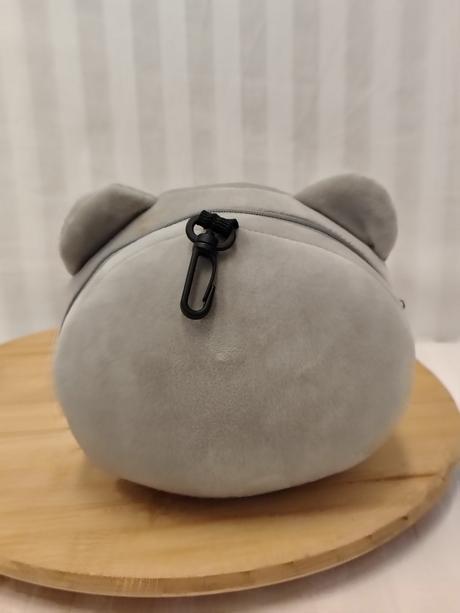 Plyšová sivá cestovná mačička 2v1 albi, 16 cm, 