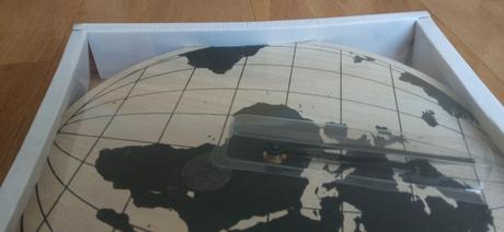 Drevené hodiny zemeguľa/ mapa sveta, 