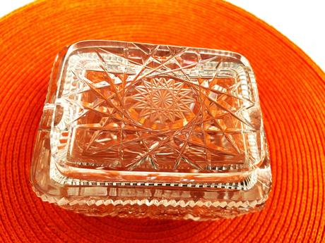 Kryštálová kazetka /popolník bohemia,