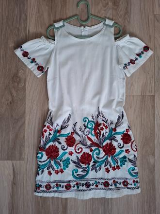 Boho folk šaty s výšivkami,  vel. 146/152, 152