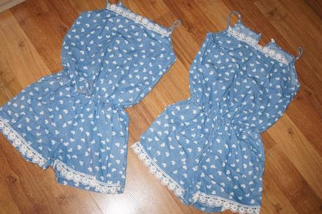 Riflovy overal s čipkou-2 kusy-cena spolu, 146