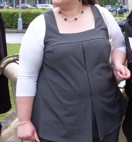 Tehotenské šaty, nohavice a vesta 48-52, xxxl