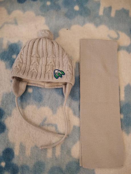 Zimná čiapka s šálom veľkosť 46/48cm, 46