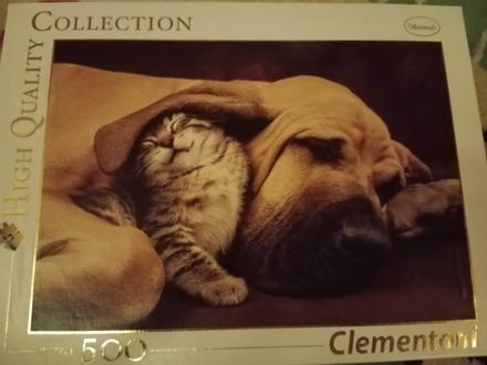 Puzzle mačka, pes, 
