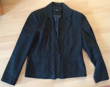 Čierne ľanové sako f&f, 42