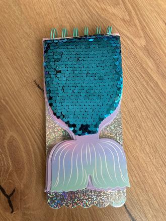 Zápisník s flitrami - rybacie šupiny, 