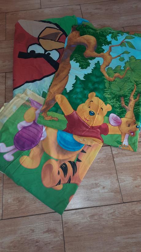 Postelna bielizen pooh,angry birds-cena spolu, šírka (cm): 70,dĺžka (cm): 90