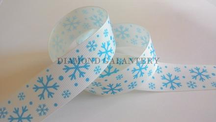 Rypsová stuha 25 mm - vločky, 