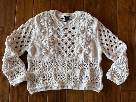 Upletovy dierkovany pulover, lindex,l