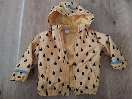 Lindex bunda 98 kvapky / dážď, lindex,98