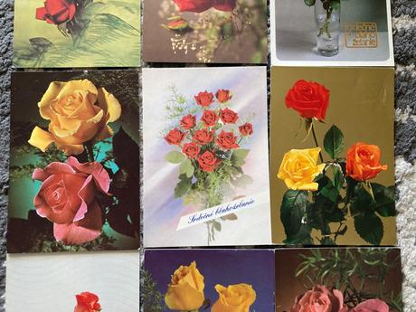 Retro ružičkové pohľadnice 80-90te roky 6ks, 