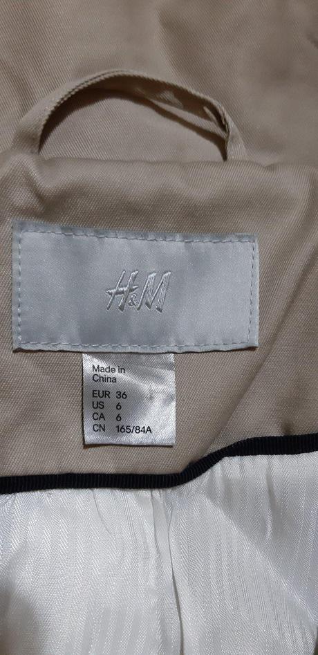 Prechodný krémový kabát h&m, h&m,s