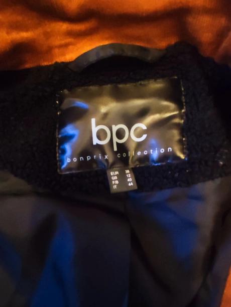 Čierny kabát na zips, bonprix,38