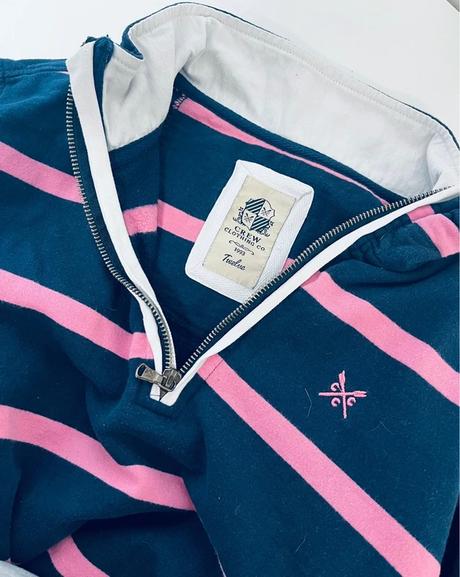 Dámska pásikavá mikina crew clothing na zips, l