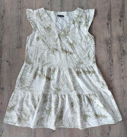 Bledozelené ľanovo bavlnené šaty, esmara,44