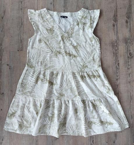 Bledozelené ľanovo bavlnené šaty, esmara,44