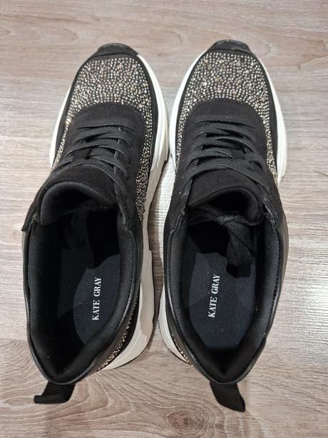 Cierne tenisky s kamienkami, 39