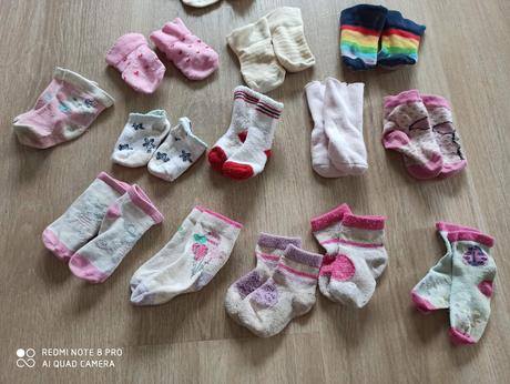 Ponožky pre dievčatko od narodenia do roka, 68–80