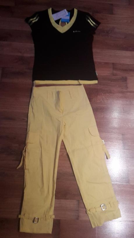 Zlte elasticke nohavice, m