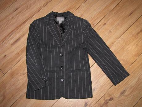 Tmavosivé prúžkované sako, h&m,116