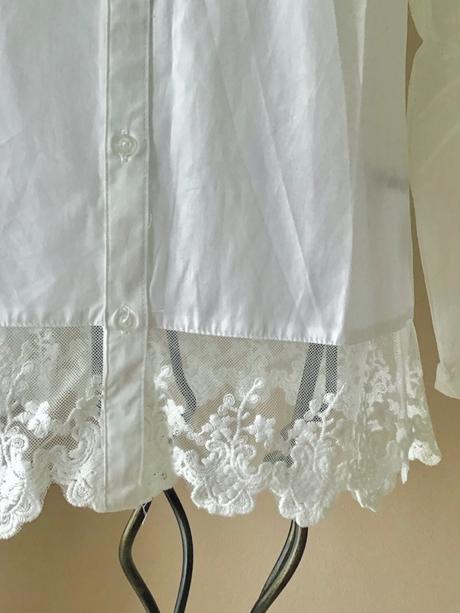 Vysivana bluzka s krajkou 2+1 napoly, bonprix,38 / 40