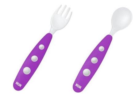 Nuk detský príbor fialový (vidlička+lyžička), 