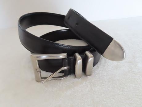 Pánsky čierny kožený opasok bree,