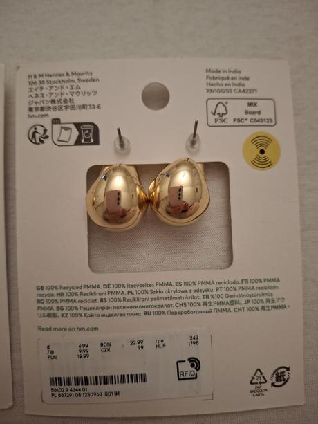 Trendy nausnice z h&m nove s visackou, su lahucke,, h&m