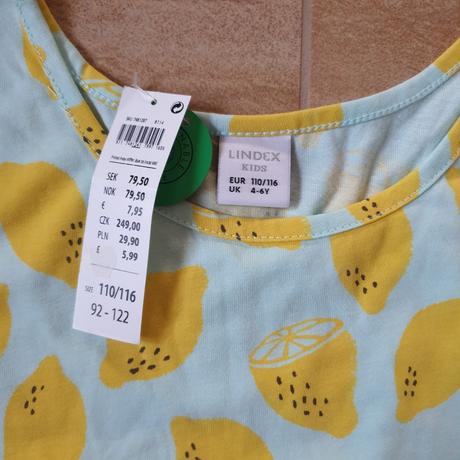 Šaty letné s citrónmi lindex, lindex,110 / 116