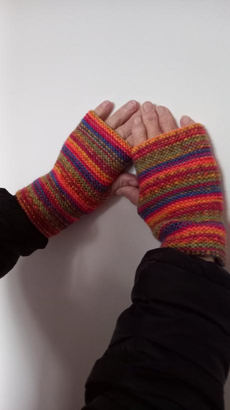 Pletené rukavice bez prstekov, 