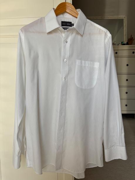 Biela pánska košeľa, marks & spencer,41