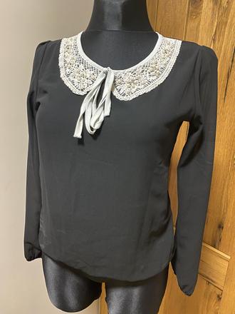 Vintage čierna blúzka, m