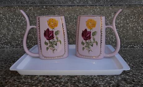 Ružový porcelán-kúpeľné poháre, 
