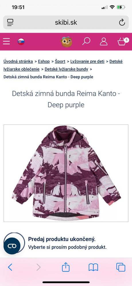 Reima kanto zimná lyžiarska bunda 116/122, reima,116