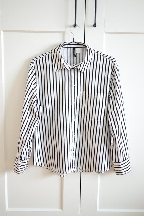 Bielo-čierna košeľa s, h&m,s