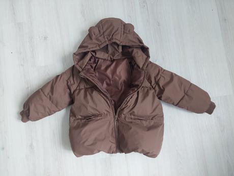 Hnedá zimná bunda s uškami, 104