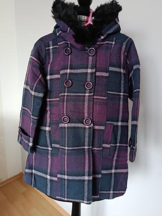 Fialový károvaný kabáčik, 110