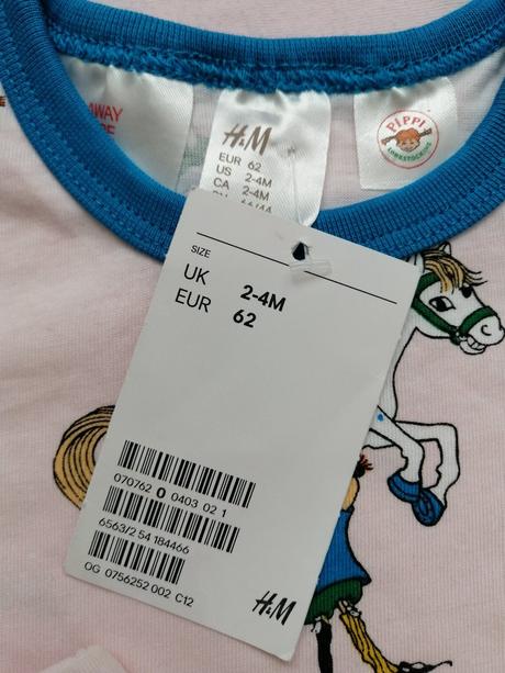 Pyžamo h&m pipi, h&m,62