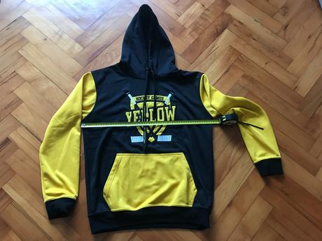Čierno-žltá mikina s kapucňou, l