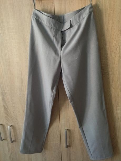 Elegantné 7/8 nohavice sivé 38, topshop,38